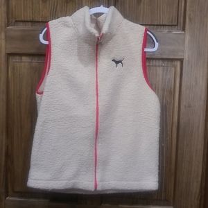Pink by Victorias Secret sherpa vest size Large